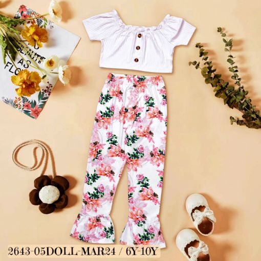 Picture of MDL02165 :: Size:6-7 Years :: Girls Top And Palazo Set