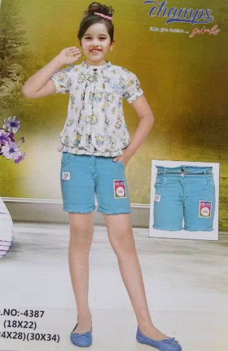 Picture of MDL02296 :: Size:5-6 Years :: Girls Top And Shorts Set